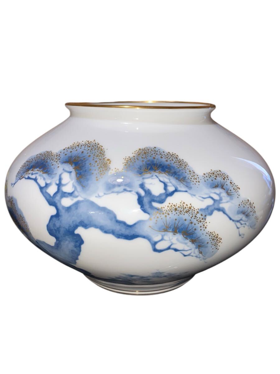 管:S138 OKURA 大倉陶園 金彩 松柄 花瓶 花器 花入(大倉陶園 管:S138 OKURA 大倉陶園 金彩 松柄 花瓶 花器 花入(大倉陶園