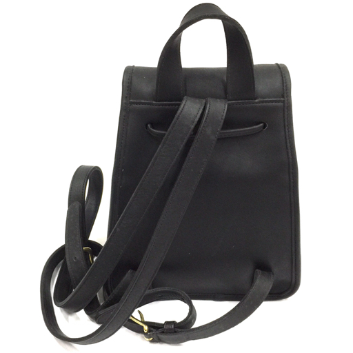 1円 COACH コーチ レザー リュックサック バックパック デイパック メンズ レディース ブラック系×ブルー系 CA7005 1円 スタート Coach コーチ リュック バックパック ブラック レザー