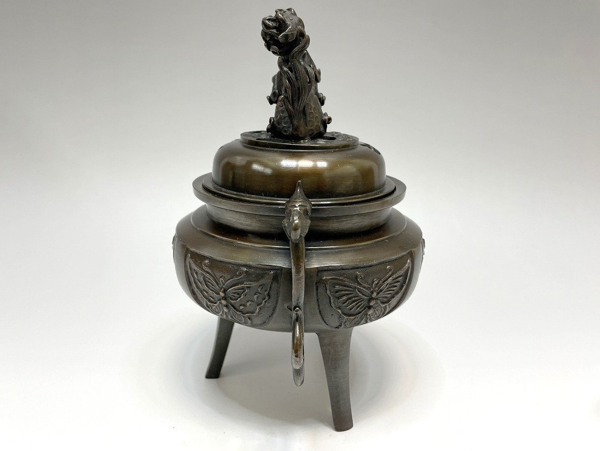 極美品 高岡銅器 瑞峰作 青銅製 香炉 唐子 三足 三脚 銅製 鋳銅 極美品 高岡銅器 瑞峰作 青銅製 香炉 唐子 三足 三脚 銅製 鋳銅