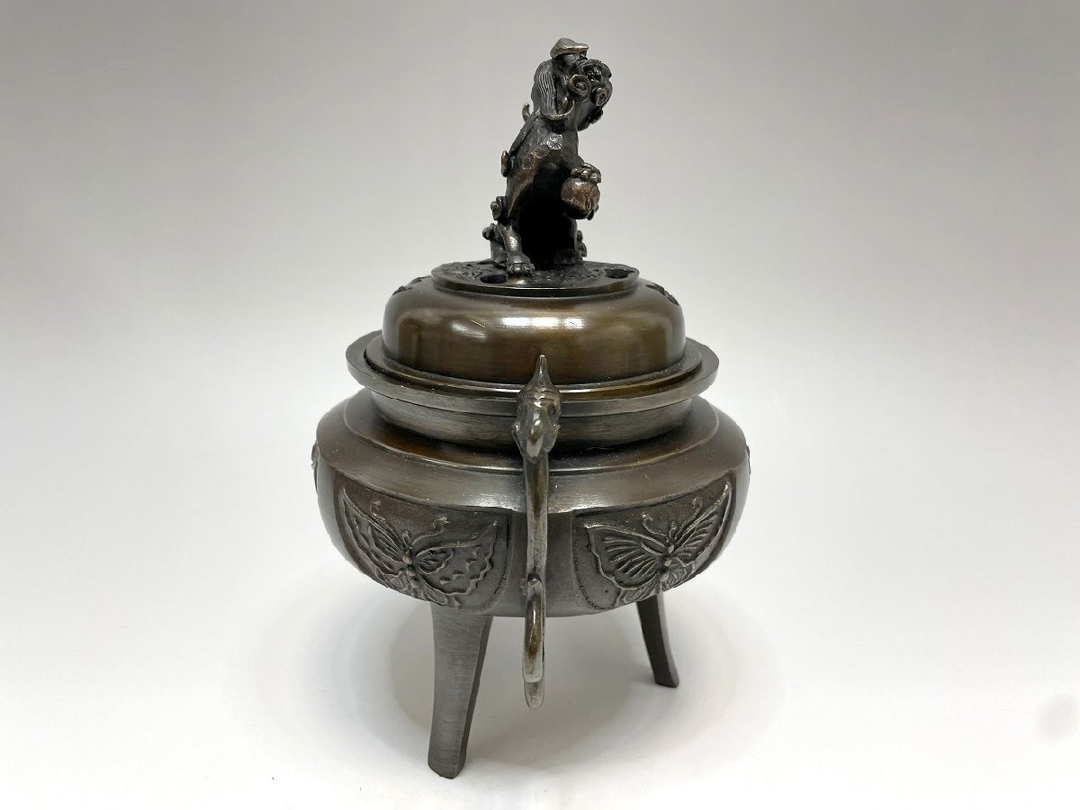 極美品 高岡銅器 瑞峰作 青銅製 香炉 唐子 三足 三脚 銅製 鋳銅 極美品 高岡銅器 瑞峰作 青銅製 香炉 唐子 三足 三脚 銅製 鋳銅