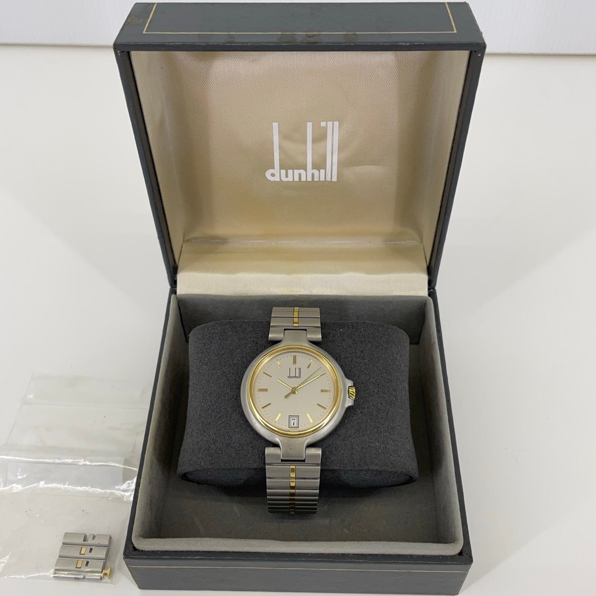 【メーカー直売】の商品をすべて 電池切れ dunhill ダンヒル 腕時計 ミレニアム クォーツ デイト ダンヒル