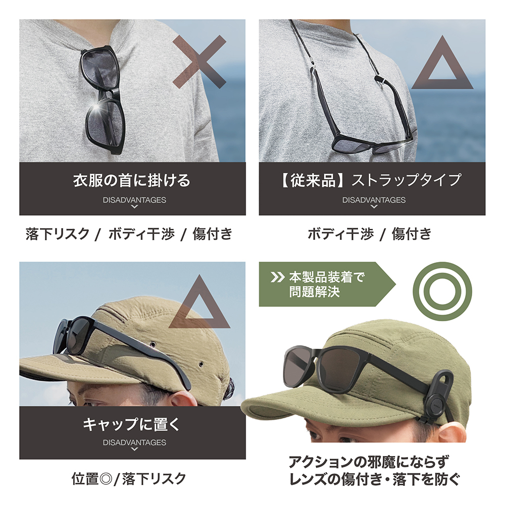 槌屋ヤック　ＶＩＳＯＡ　キャップオン サングラスキーパー_画像3