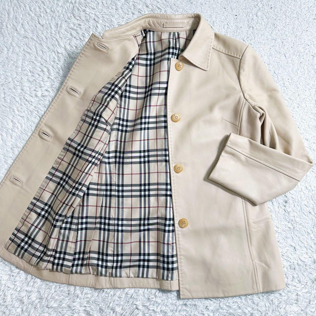 美品】BURBERRY バーバリーロンドン レザージャケット 美品】BURBERRY バーバリーロンドン レザージャケット