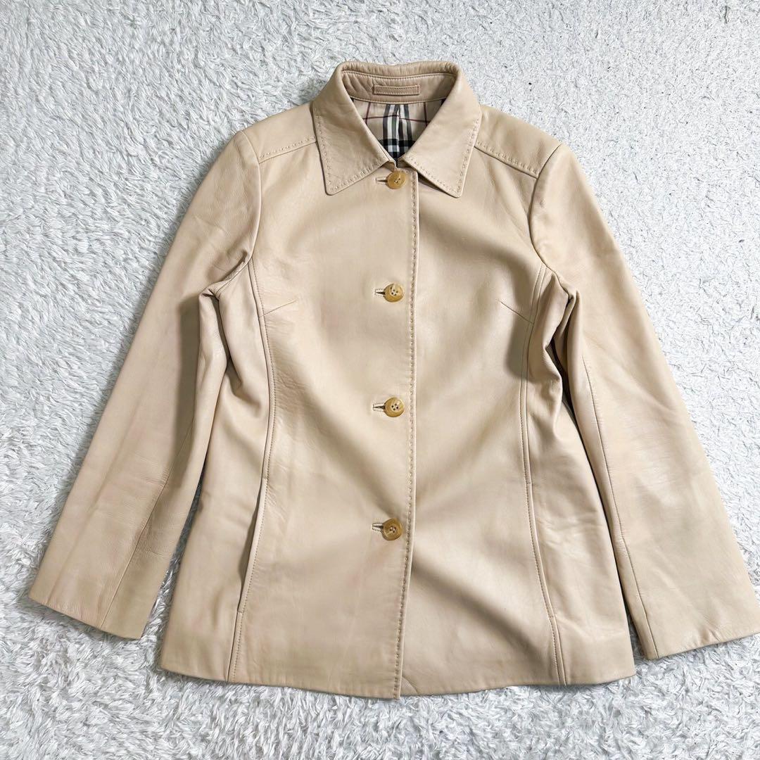 美品】BURBERRY バーバリーロンドン レザージャケット 美品】BURBERRY バーバリーロンドン レザージャケット