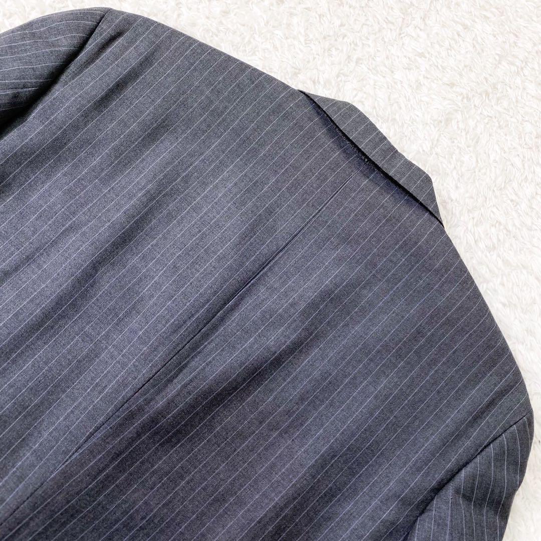 【美品】Paul Smith ポールスミス Ermenegildo Zegna エルメネジルドゼニア テーラードジャケット シングル 2B サイズM グレー ストライプ