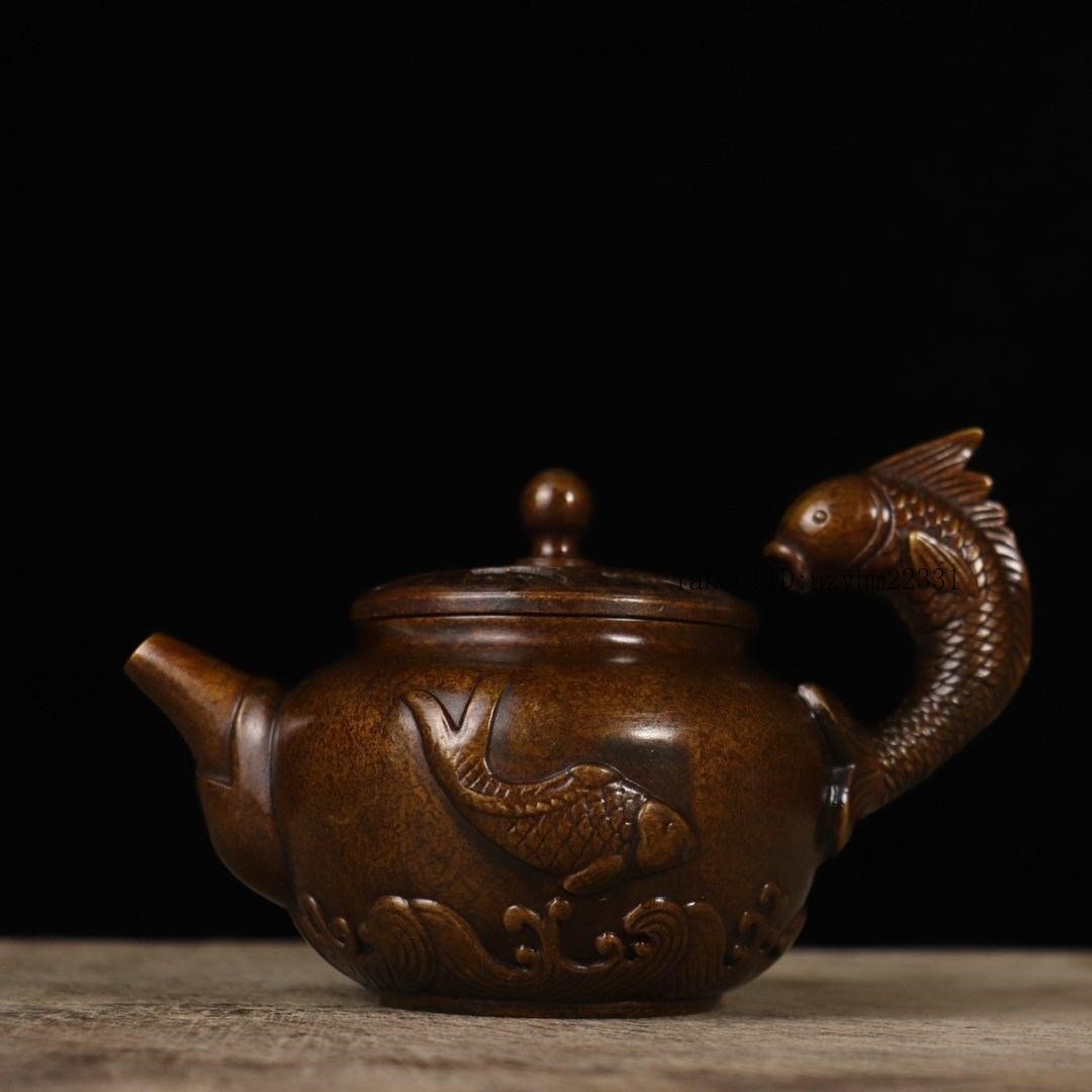 銅  細工  彫刻 「年々余りがある」 徳利 急須 茶道具 工芸品 美術品 置物 銅 細工 彫刻 「年々余りがある」 徳利 急須 茶道具 工芸品 美術