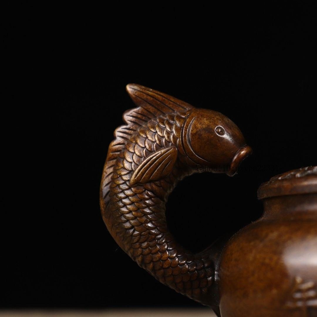 銅  細工  彫刻 「年々余りがある」 徳利 急須 茶道具 工芸品 美術品 置物 銅 細工 彫刻 「年々余りがある」 徳利 急須 茶道具 工芸品 美術