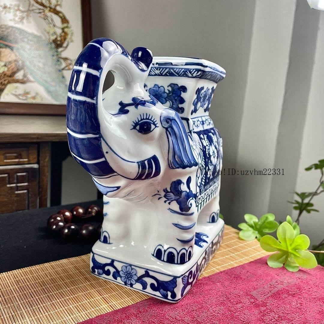 景徳鎮 陶磁器 手描き象 置物 燭台装飾品 工芸品家と住宅の移転の贈り物 景徳鎮 陶磁器 手描き象 置物 燭台装飾品 工芸品家と住宅の移転