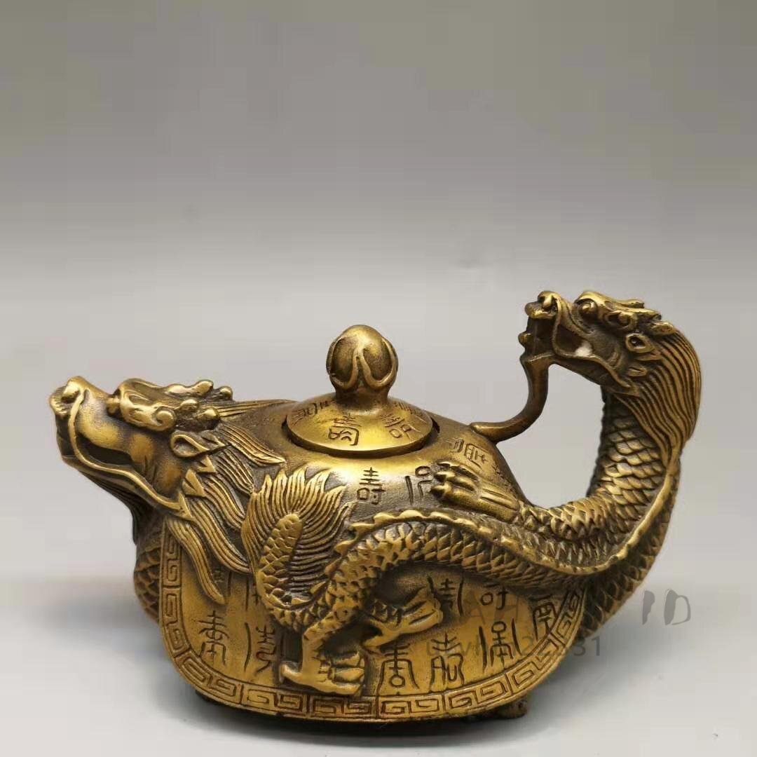 純銅 黄銅青龍 竜亀壺銅器 龍頭壺龍 竜亀壺 万寿壺 壺 銅器 置物 純銅 黄銅青龍 竜亀壺銅器 龍頭壺龍 竜亀壺 万寿壺 壺 銅器 置物