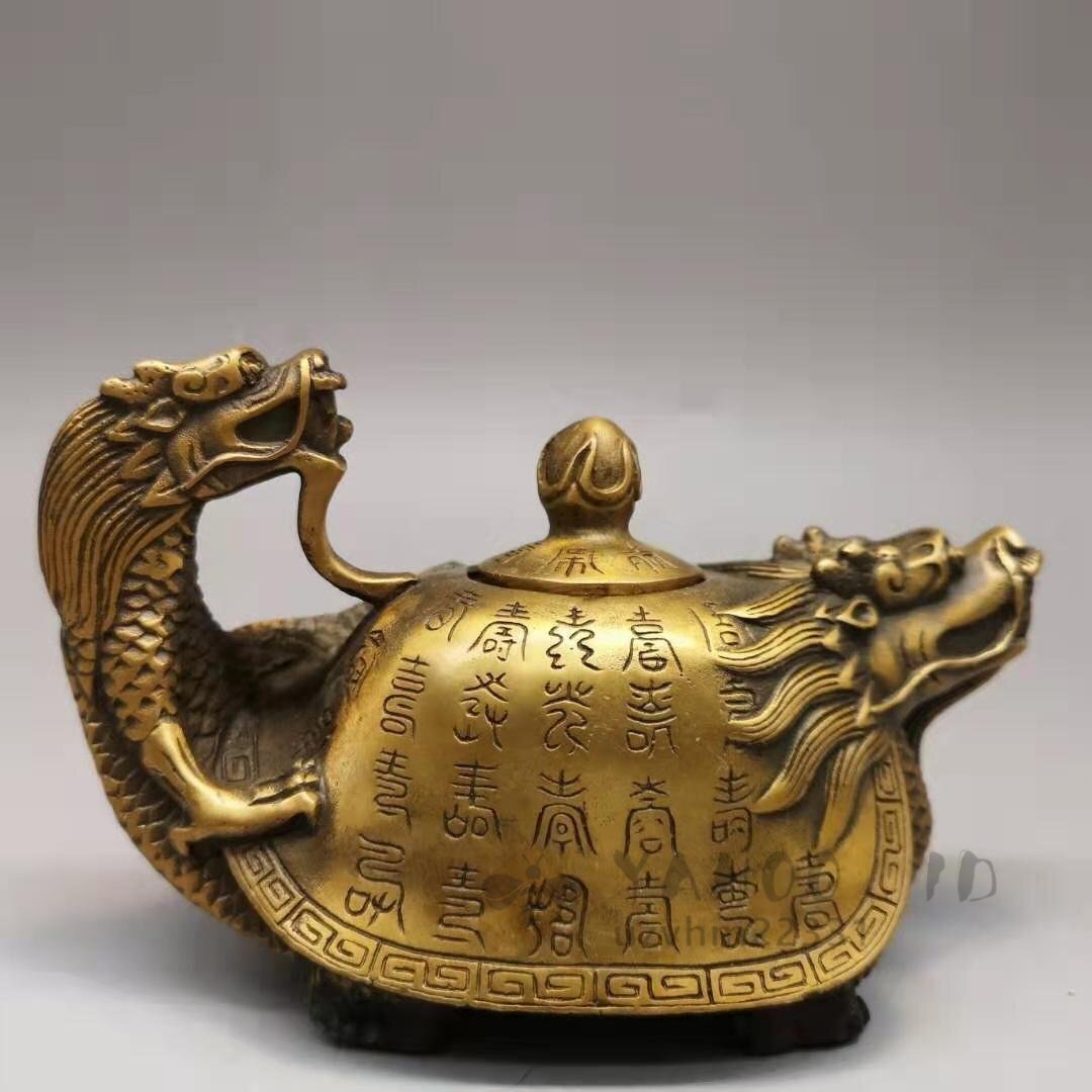 純銅 黄銅青龍 竜亀壺銅器 龍頭壺龍 竜亀壺 万寿壺 壺 銅器 置物 純銅 黄銅青龍 竜亀壺銅器 龍頭壺龍 竜亀壺 万寿壺 壺 銅器 置物