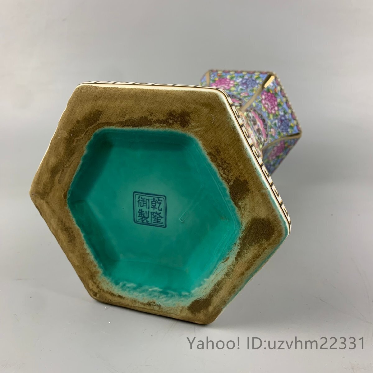 極美品 ! 琺瑯彩 花瓶 六方花瓶 花柄 観賞 景徳鎮 装飾 賞物 極美品 ! 琺瑯彩 花瓶 六方花瓶 花柄 観賞 景徳鎮 装飾 賞物