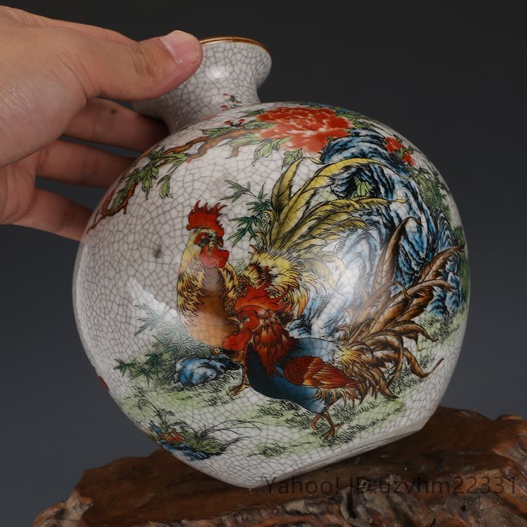 高品質 官窯焼き 粉彩描金 花瓶 磁器 景徳鎮 置物 中国陶磁 中国 高品質 官窯焼き 粉彩描金 花瓶 磁器 景徳鎮 置物 中国陶磁 中国