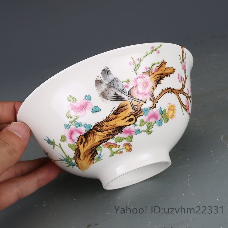 琺瑯彩 お椀 茶碗 花鳥柄 4客セット 景徳鎮製 磁器 置物 観賞 琺瑯彩 お椀 茶碗 花鳥柄 4客セット 景徳鎮製 磁器 置物 観賞