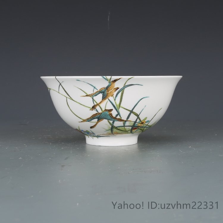 琺瑯彩 お椀 茶碗 花鳥柄 4客セット 景徳鎮製 磁器 置物 観賞 琺瑯彩 お椀 茶碗 花鳥柄 4客セット 景徳鎮製 磁器 置物 観賞