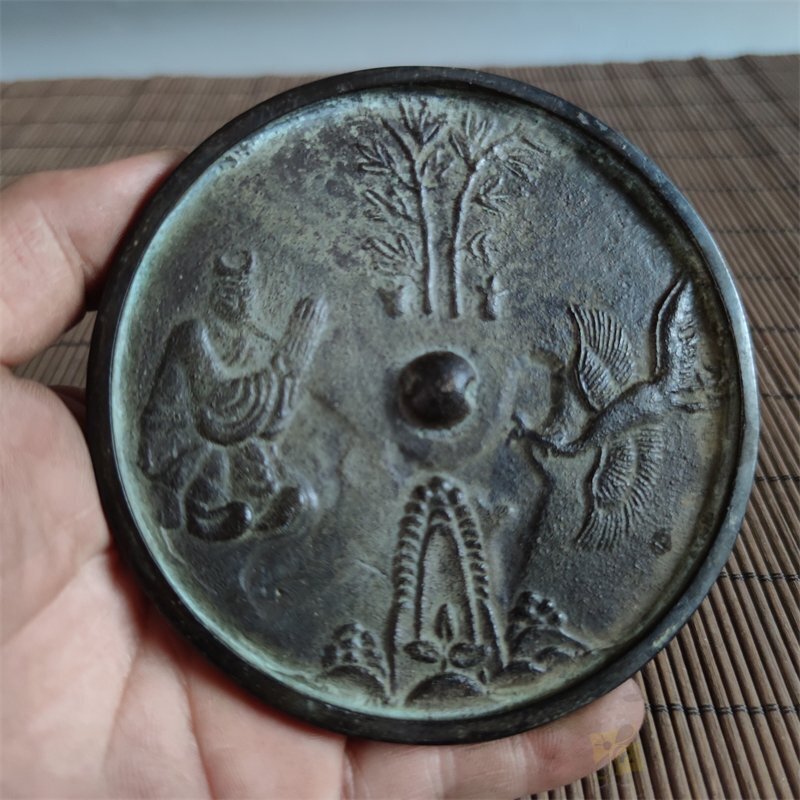 純銅鏡 青銅鏡 鶴 仙人 銅鏡 中国 銅器 青銅彫 銅製 銅鏡 置物 純銅鏡 青銅鏡 鶴 仙人 銅鏡 中国 銅器 青銅彫 銅製 銅鏡 置物
