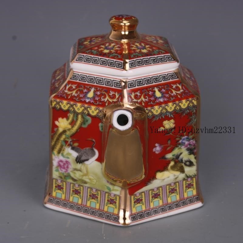 Yahoo!オークション - 清乾隆摘糸法郎彩蒔金花鳥茶壺 装飾品 Yahoo!オークション - 清乾隆摘糸法郎彩蒔金花鳥茶壺 装飾品