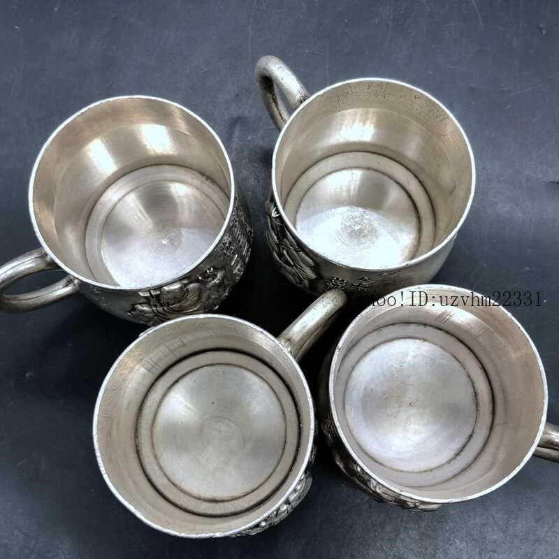 銅 細工 レリーフ八仙杯 ティーカップ 茶道具装飾品 工芸品 美術品 置物 銅 細工 レリーフ八仙杯 ティーカップ 茶道具装飾品 工芸品 美術