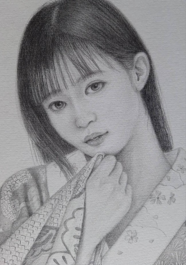 真作】野本よしの『初恋』鉛筆画 ドローイング 絵画 リアリズム 真作】野本よしの『初恋』鉛筆画 ドローイング 絵画 リアリズム