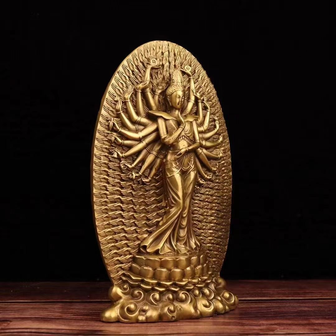 千手観音菩薩像 銅器 チベット仏 観音像 仏教美術 銅製 置物 高 千手観音菩薩像 銅器 チベット仏 観音像 仏教美術 銅製 置物 高