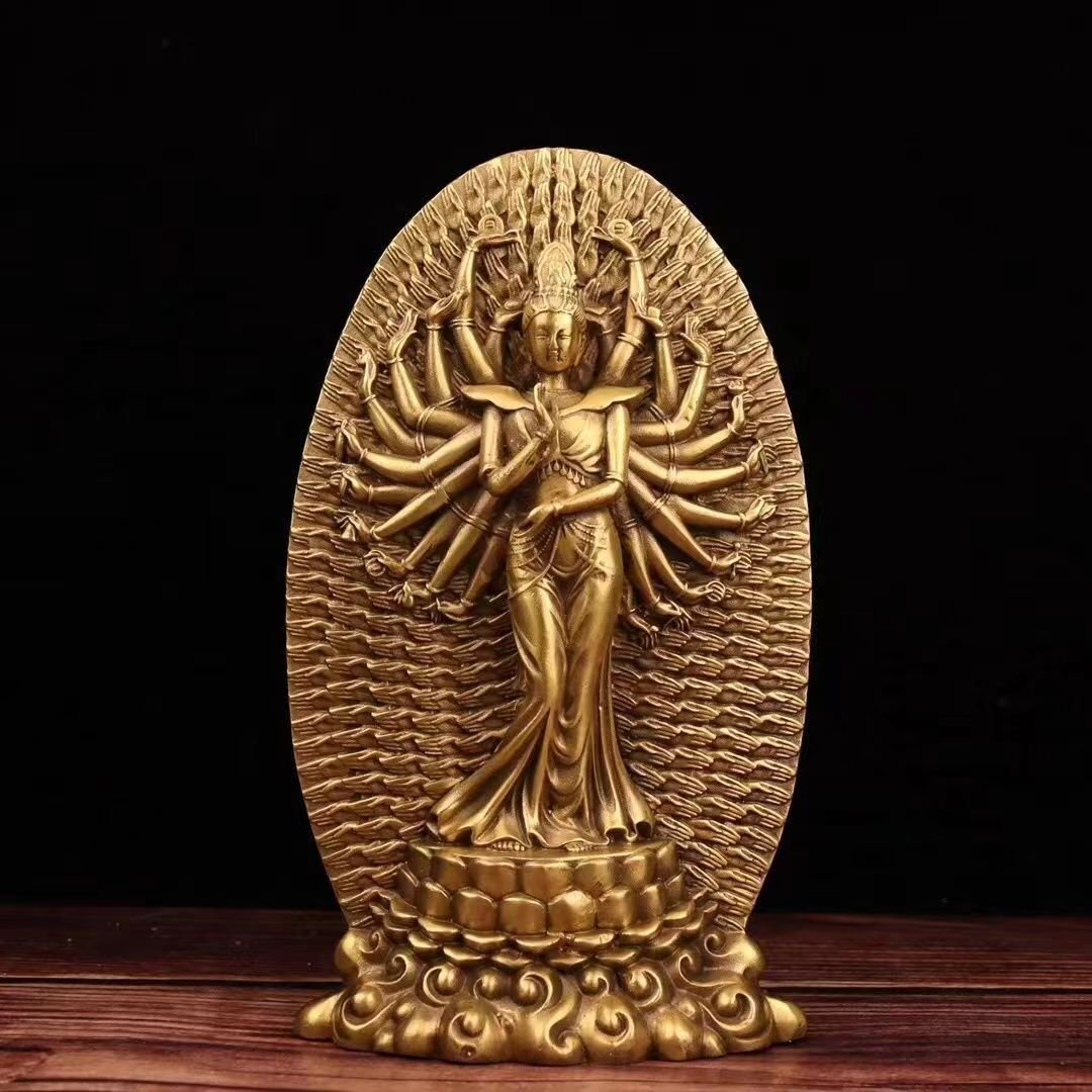 千手観音菩薩像 銅器 チベット仏 観音像 仏教美術 銅製 置物 高 千手観音菩薩像 銅器 チベット仏 観音像 仏教美術 銅製 置物 高