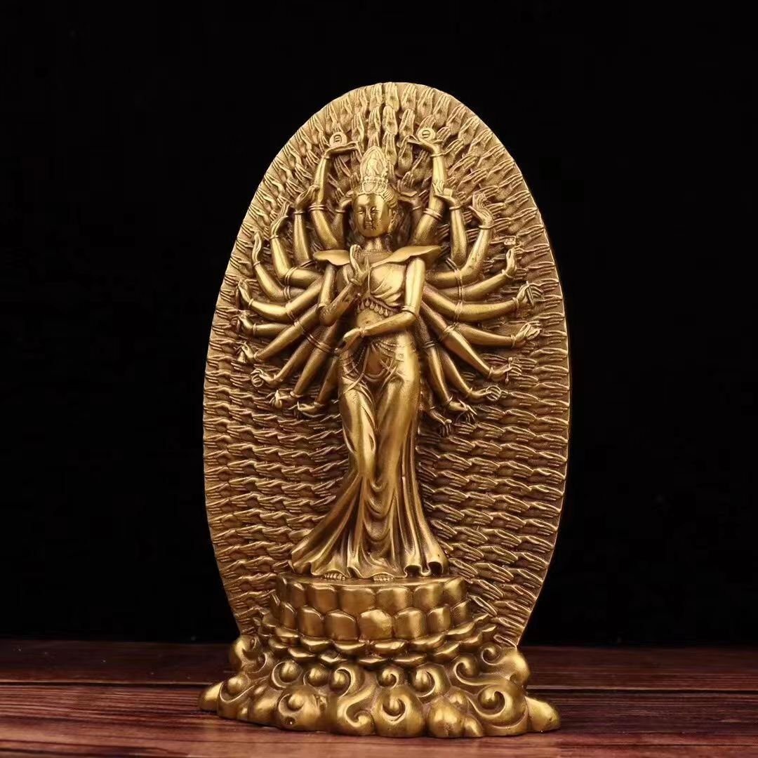 千手観音菩薩像 銅器 チベット仏 観音像 仏教美術 銅製 置物 高 千手観音菩薩像 銅器 チベット仏 観音像 仏教美術 銅製 置物 高
