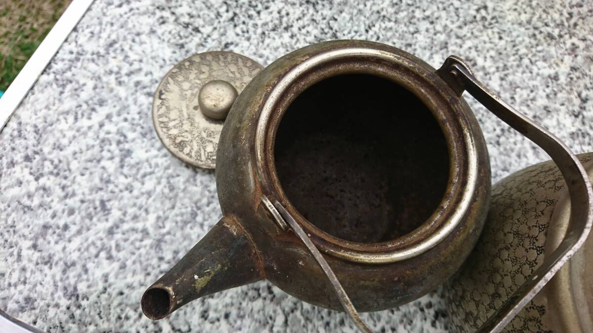 いぶし銀 銀川堂 黄銅 茶器揃 3点セット 急須/茶壺/茶こぼし いぶし銀 銀川堂 黄銅 茶器揃 3点セット 急須/茶壺/茶こぼし