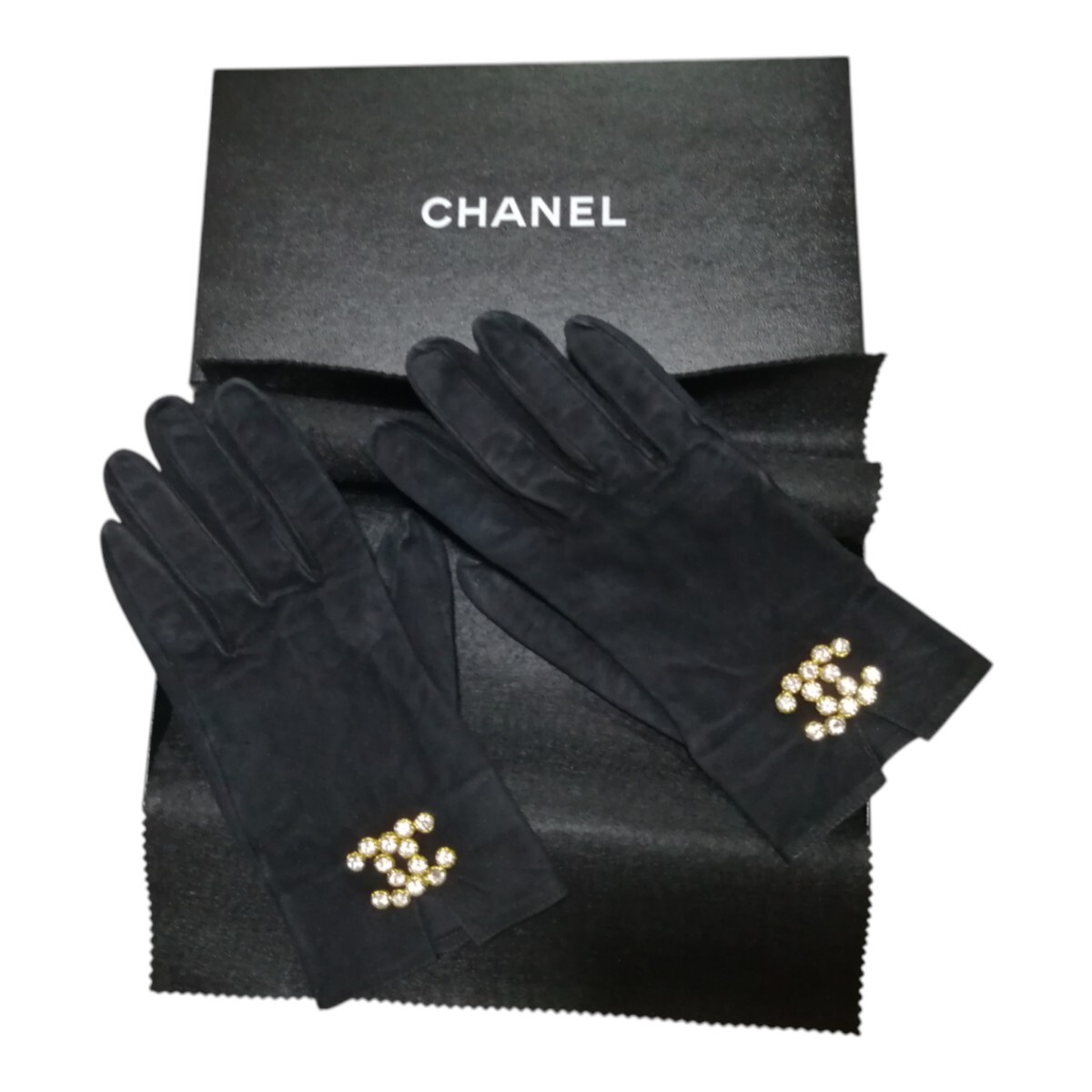 レア vintage CHANEL デカココマーク ラインストーン 手袋