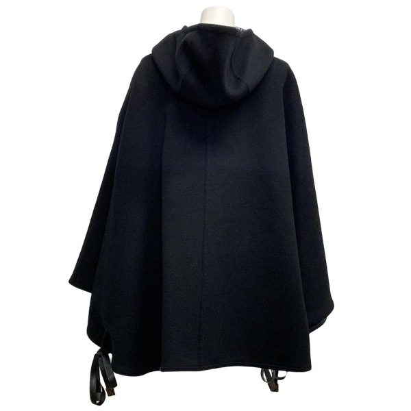 ルイヴィトン LOUIS VUITTON ポンチョ サイズ38 M FIC017QWE - ウール、シルク 黒 レディース ドローコード/モノグラム柄/冬物/一部レザー