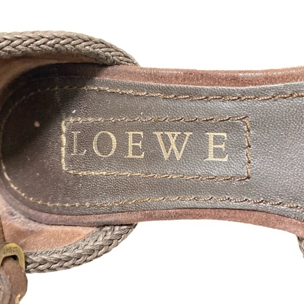 ロエベ LOEWE サンダル 36 - ブラウン レディース オープントゥ 靴