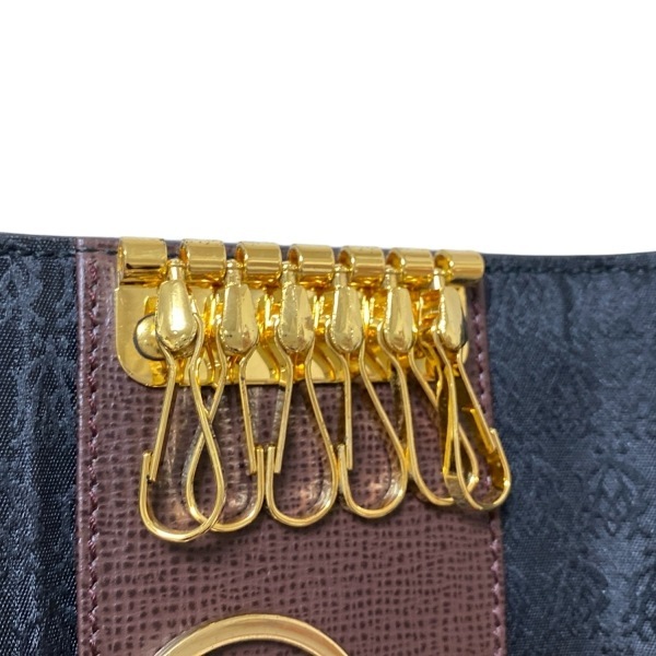 ダンヒル dunhill/ALFREDDUNHILL キーケース - レザー 黒 6連フック/キーリング付き 美品 財(cái)布