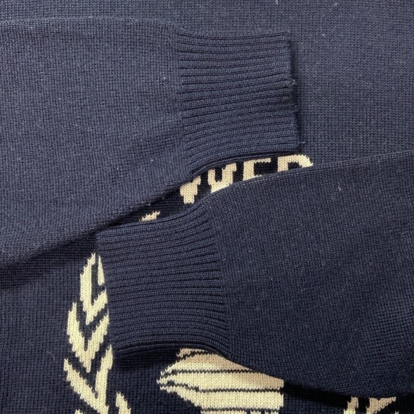 バレンシアガ BALENCIAGA 長袖セーター/ニット サイズS 542688 T1507 - ウール ダークネイビー×白 メンズ タートルネック/18AW/WFPロゴ_画像6