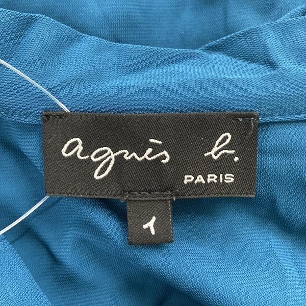 アニエスベー agnes b カーディガン サイズ1 S - ブルーグリーン レディース 半袖 トップス