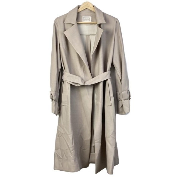 フォクシー FOXEY サイズ40 M 37910 - グレーベージュ レディース 長(zhǎng)袖/リボン/ロング丈/春/秋 コート