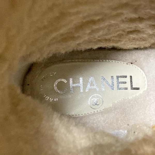 シャネル CHANEL ブーツ 36C G27848 - ムートン 黒 レディース 靴