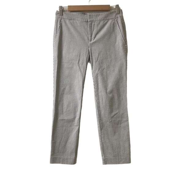 ラルフローレン RalphLauren パンツ サイズ00 XS - 白×ダークグレー レディース クロップド(半端丈)/ストライプ ボトムス