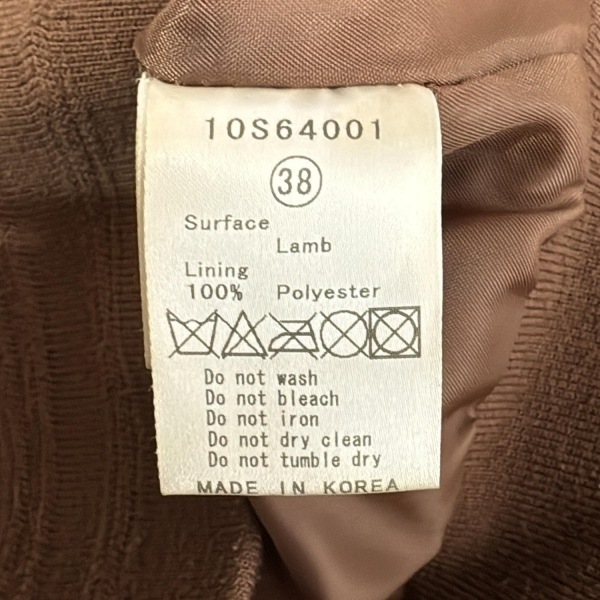 アンシャントマン ENCHANTEMENT...? ブルゾン サイズ38 M - ブラウン レディース 長袖/ラムスキン/春/秋 ジャケット_画像4