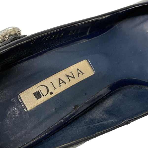 ダイアナ DIANA パンプス 23 1/2 - レザー 黒×クリア レディース ビジュー 靴