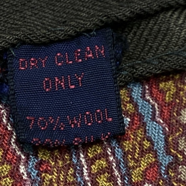 エトロ ETRO ストール(ショール) - ウール、シルク レッド×カーキ×マルチ マフラー