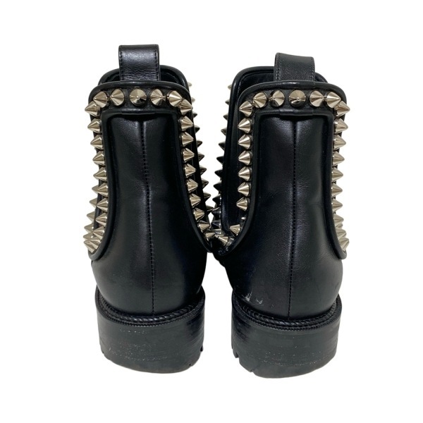 クリスチャンルブタン CHRISTIAN LOUBOUTIN ショートブーツ 36 - レザー 黒 レディース スタッズ/サイドゴア 靴
