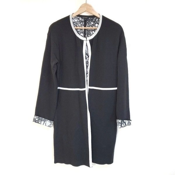 エスカーダ ESCADA カーディガン サイズM - 黒×白 レディース 長袖/ロング丈 トップス_画像1