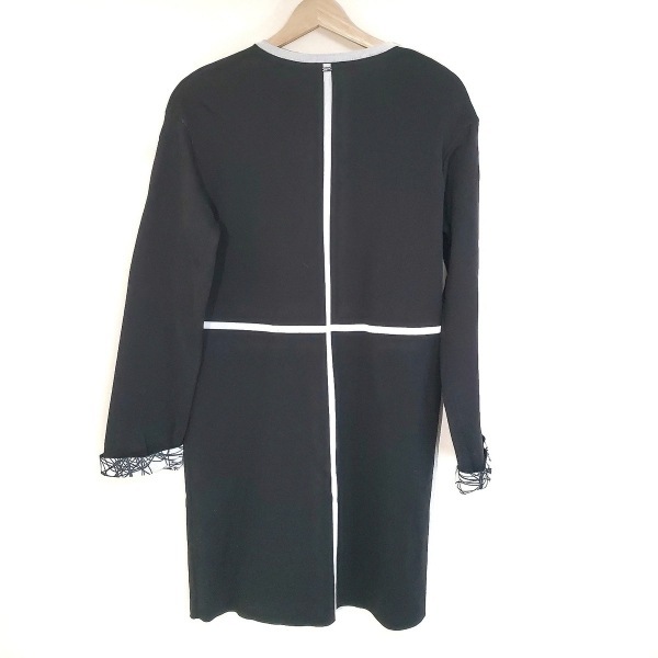 エスカーダ ESCADA カーディガン サイズM - 黒×白 レディース 長袖/ロング丈 トップス_画像2