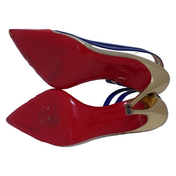 クリスチャンルブタン CHRISTIAN LOUBOUTIN サンダル 36 1140531 PARALILI 100 レザー クリア×ブルー×レッド レディース 靴