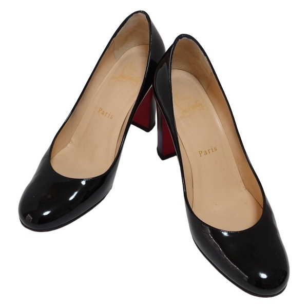 クリスチャンルブタン CHRISTIAN LOUBOUTIN パンプス 36 - レザー 黒 レディース アウトソール張?zhí)鏈g 靴