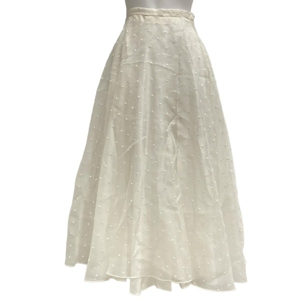 ディオール/クリスチャンディオール DIOR/ChristianDior ロングスカート サイズI 38 8C21329A1684 - コットン、シルク アイボリー ボトムス