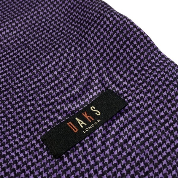 ダックス DAKS - シルク パープル×黒×ダークグレー 千鳥(niǎo)格嬧柄/ドット柄 美品 マフラー