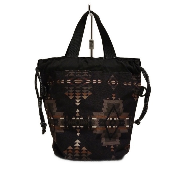 ペンドルトン PENDLETON トートバッグ - 黒×ベージュ×マルチ 巾著型 バッグ