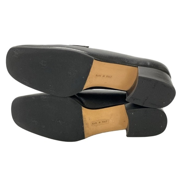 サルバトーレフェラガモ FERRAGAMO/SalvatoreFerragamo ローファー 5 1/2 - レザー 黒×シルバー レディース 靴