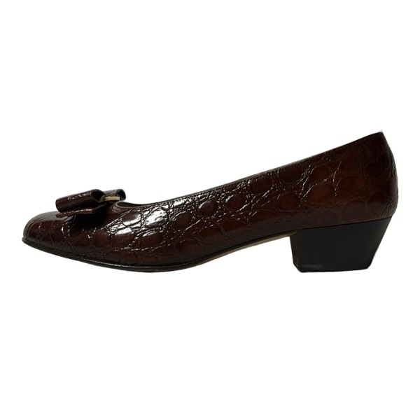 サルバトーレフェラガモ FERRAGAMO/SalvatoreFerragamo パンプス 6B ヴァラ レザー ボルドー レディース 型押し加工 靴