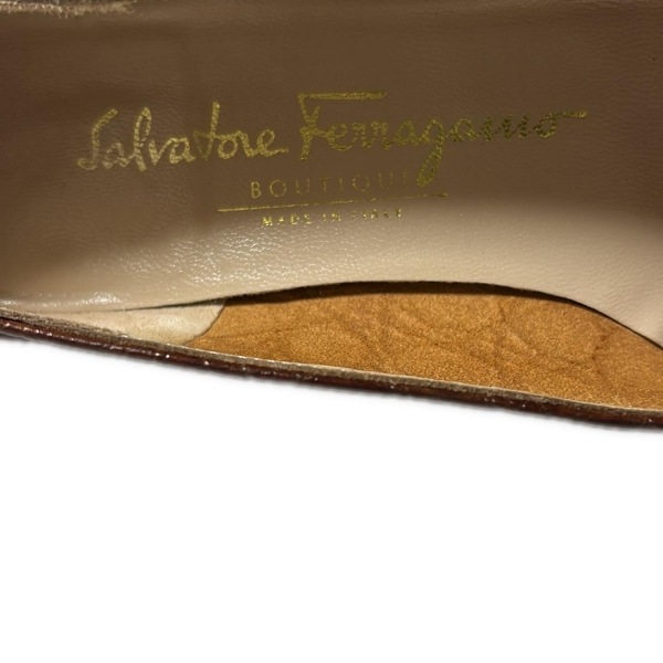 サルバトーレフェラガモ FERRAGAMO/SalvatoreFerragamo パンプス 6B ヴァラ レザー ボルドー レディース 型押し加工 靴