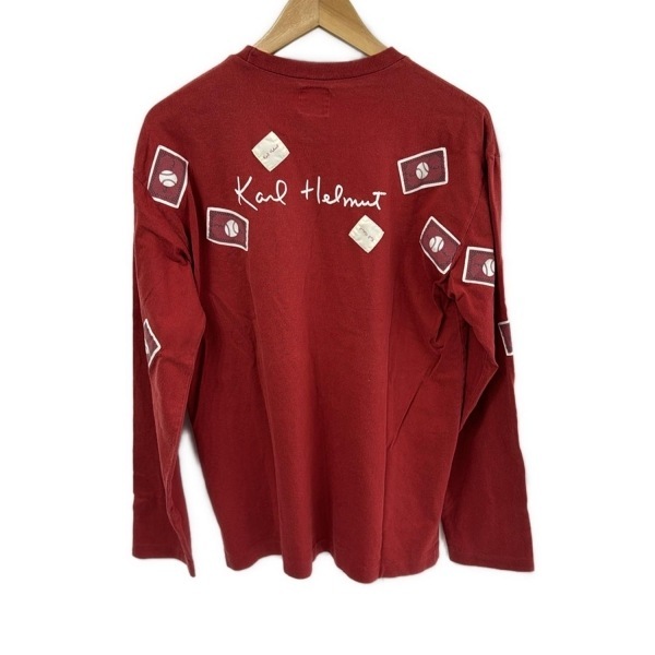 カールヘルム KarlHelmut 長袖Tシャツ サイズM - レッド×白×マルチ メンズ トップス